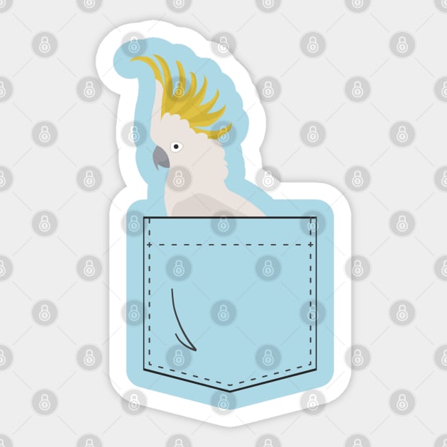 Cockatoo Parrot In Your Front Pocket Sticker by Einstein Parrot